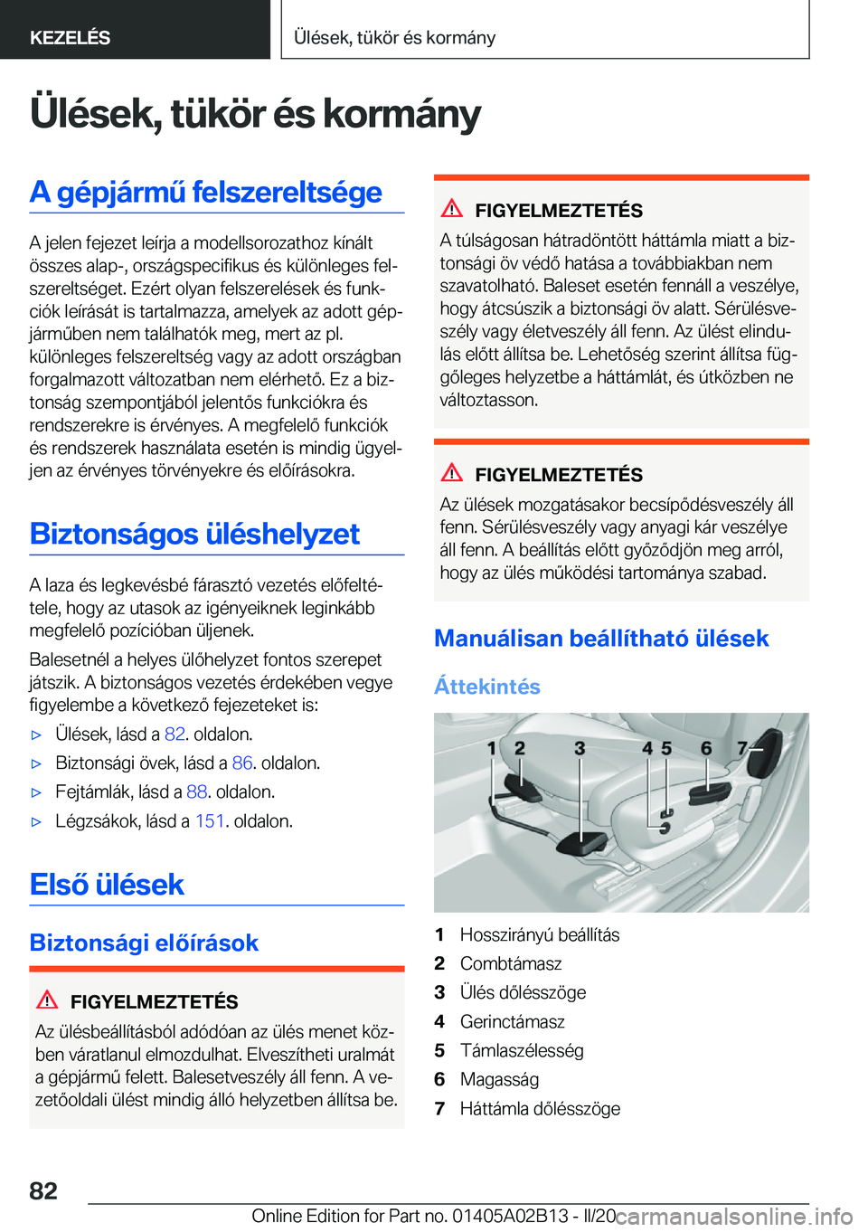 BMW X1 2020  Kezelési útmutató (in Hungarian) �