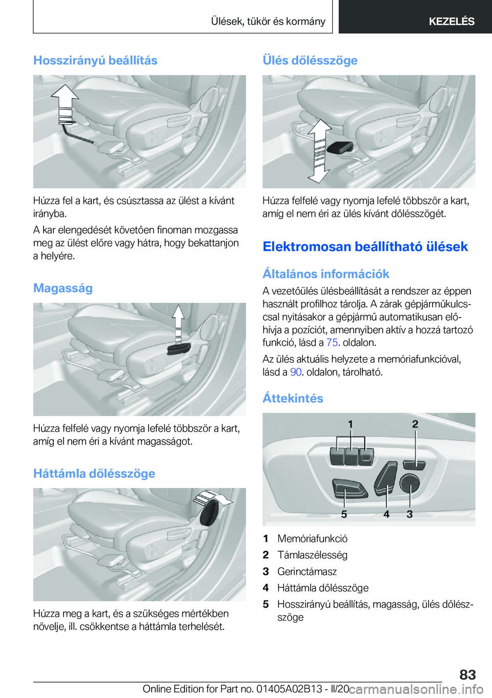 BMW X1 2020  Kezelési útmutató (in Hungarian) �H�o�s�s�z�i�r�