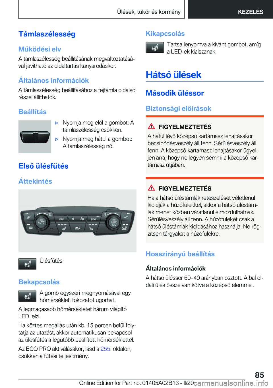 BMW X1 2020  Kezelési útmutató (in Hungarian) �T�