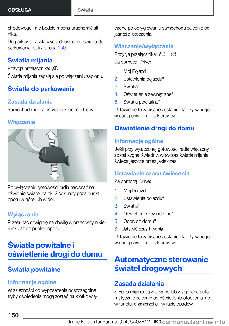 BMW X1 2020  Instrukcja obsługi (in Polish) �c�h�o�d�o�w�e�g�o��i��n�i�e��b�