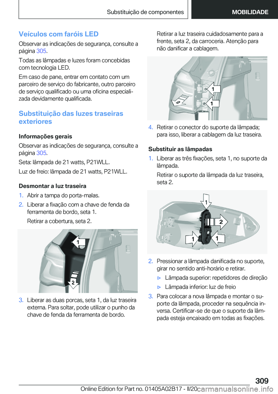 BMW X1 2020  Manual do condutor (in Portuguese) �V�e�