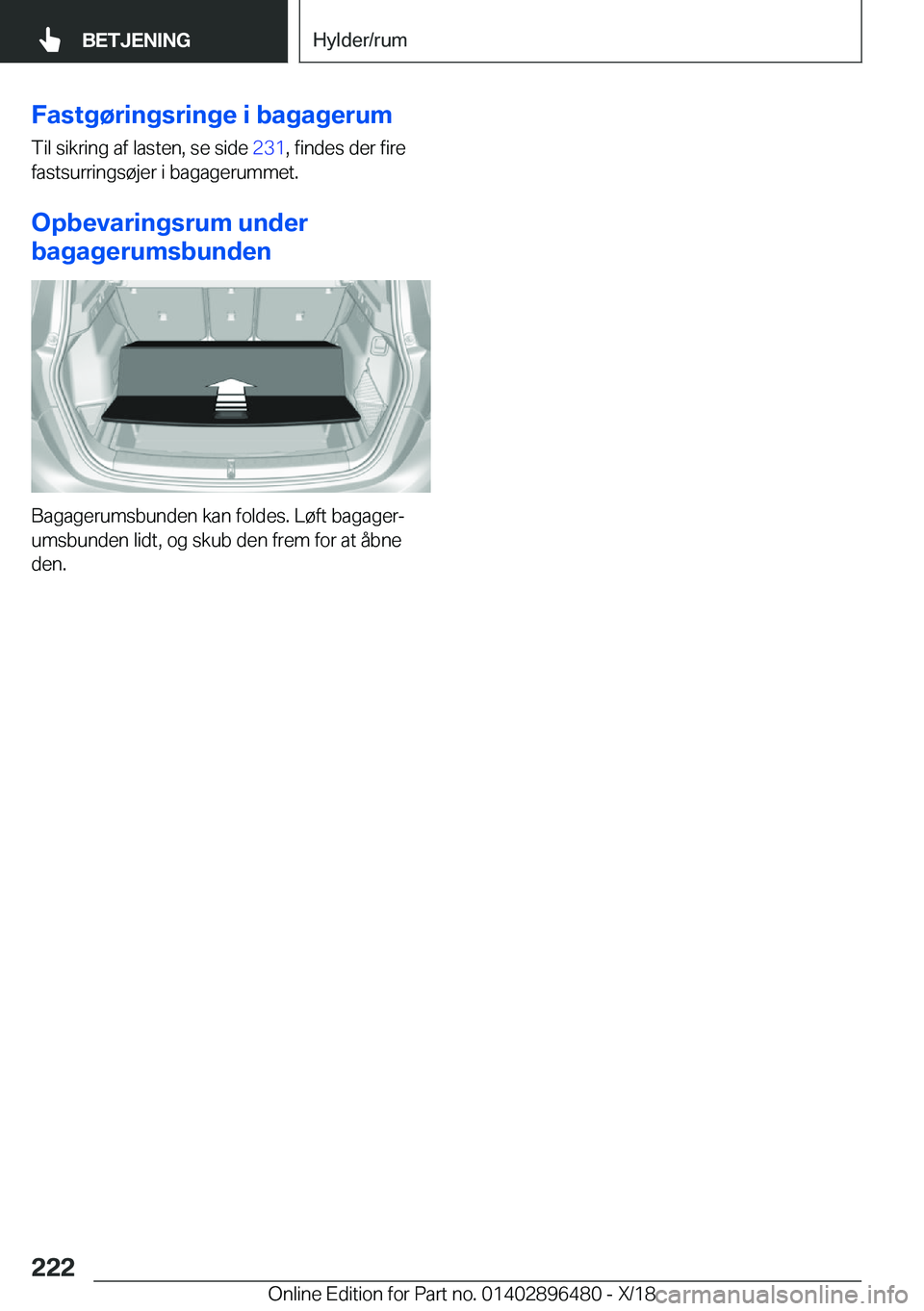BMW X1 2019  InstruktionsbØger (in Danish) �F�a�s�t�g�