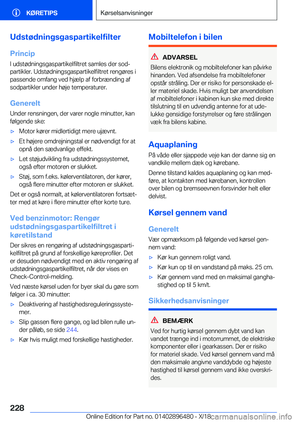 BMW X1 2019  InstruktionsbØger (in Danish) �U�d�s�t�