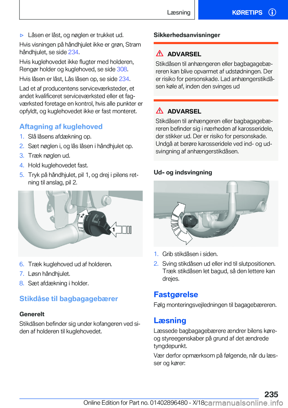 BMW X1 2019  InstruktionsbØger (in Danish) 'x�L�å�s�e�n��e�r��l�å�s�t�,��o�g��n�