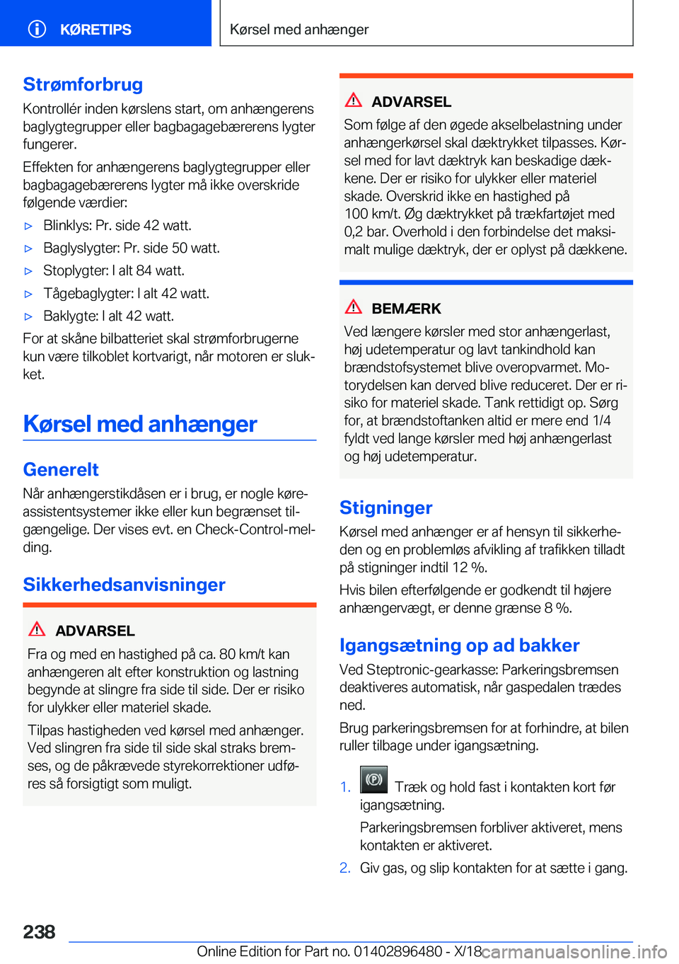 BMW X1 2019  InstruktionsbØger (in Danish) �S�t�r�