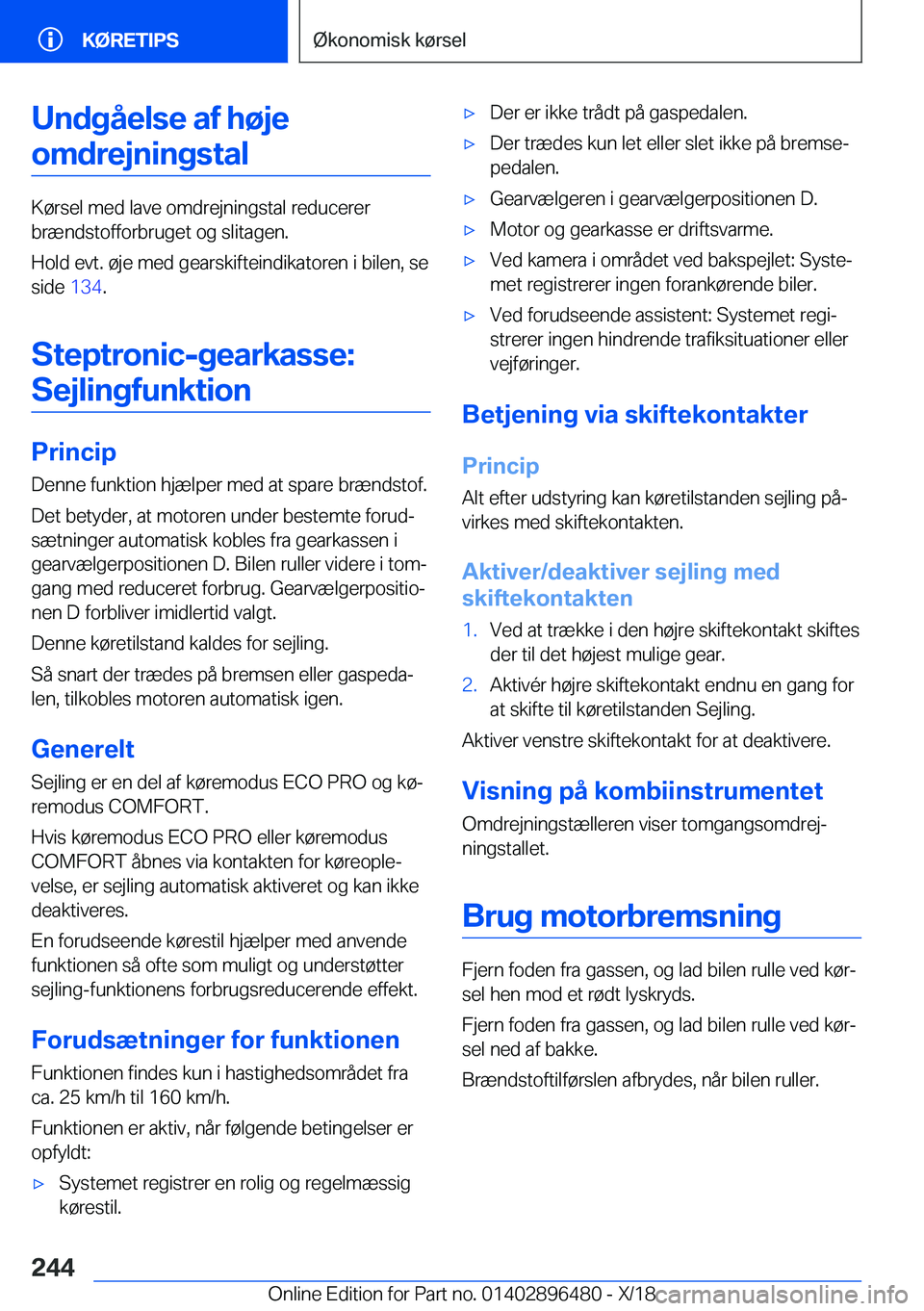 BMW X1 2019  InstruktionsbØger (in Danish) �U�n�d�g�å�e�l�s�e��a�f��h�
