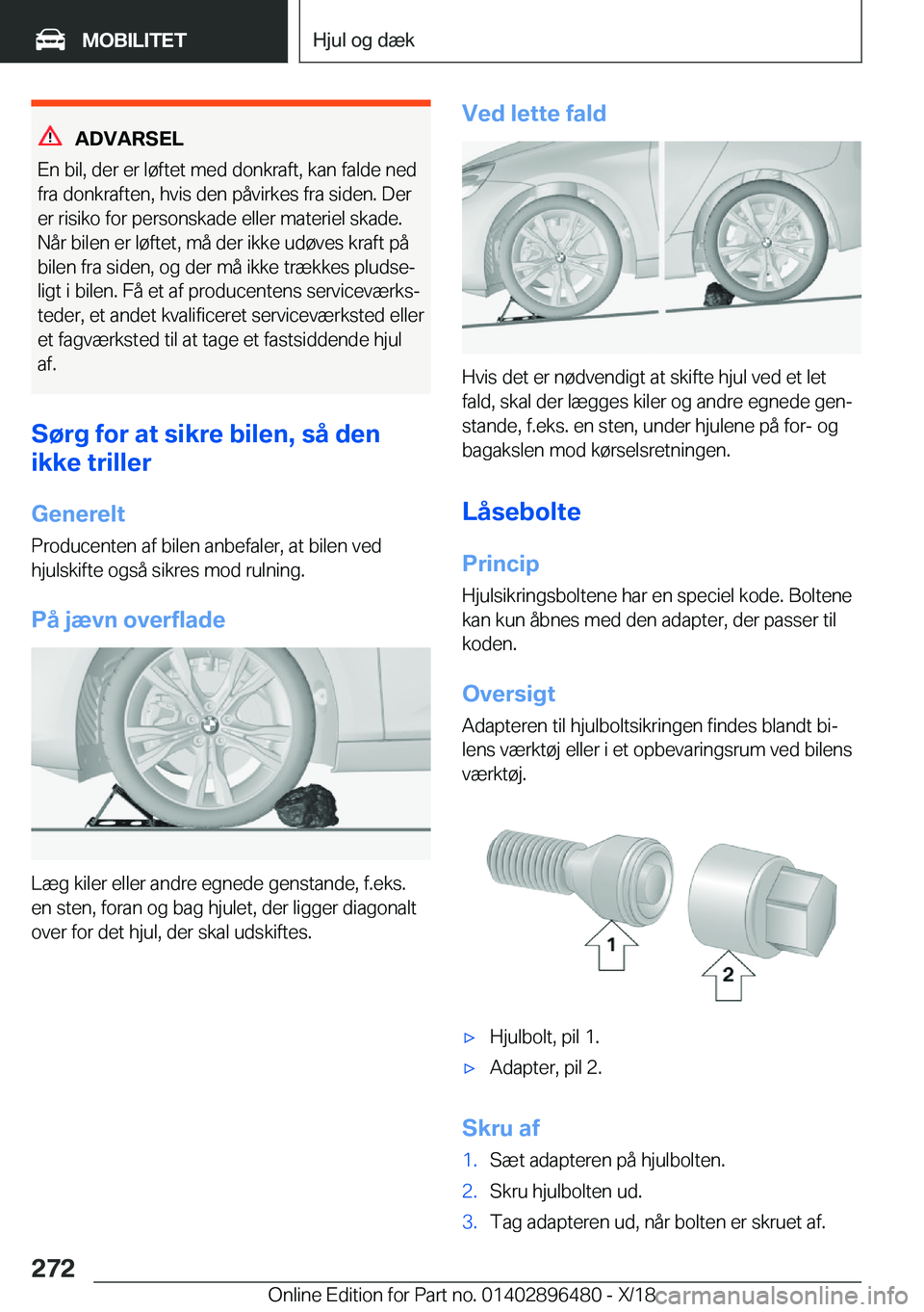 BMW X1 2019  InstruktionsbØger (in Danish) �A�D�V�A�R�S�E�L
�E�n��b�i�l�,��d�e�r��e�r��l�