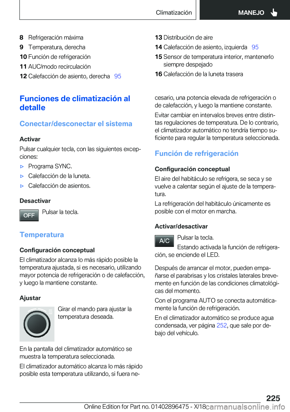BMW X1 2019  Manuales de Empleo (in Spanish) �8�R�e�f�r�i�g�e�r�a�c�i�