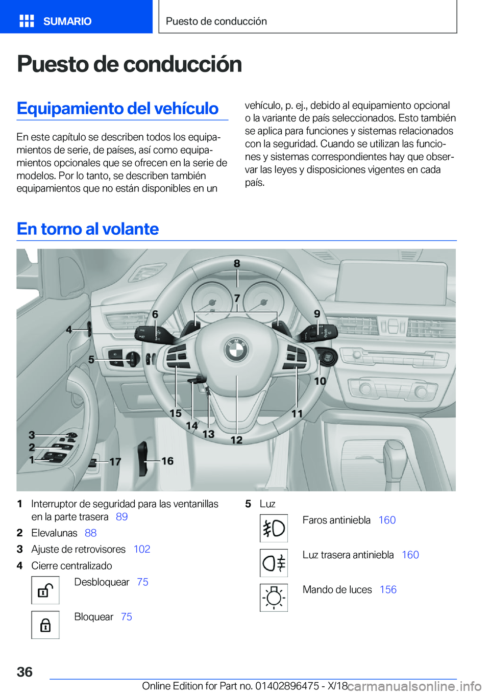 BMW X1 2019  Manuales de Empleo (in Spanish) �P�u�e�s�t�o��d�e��c�o�n�d�u�c�c�i�