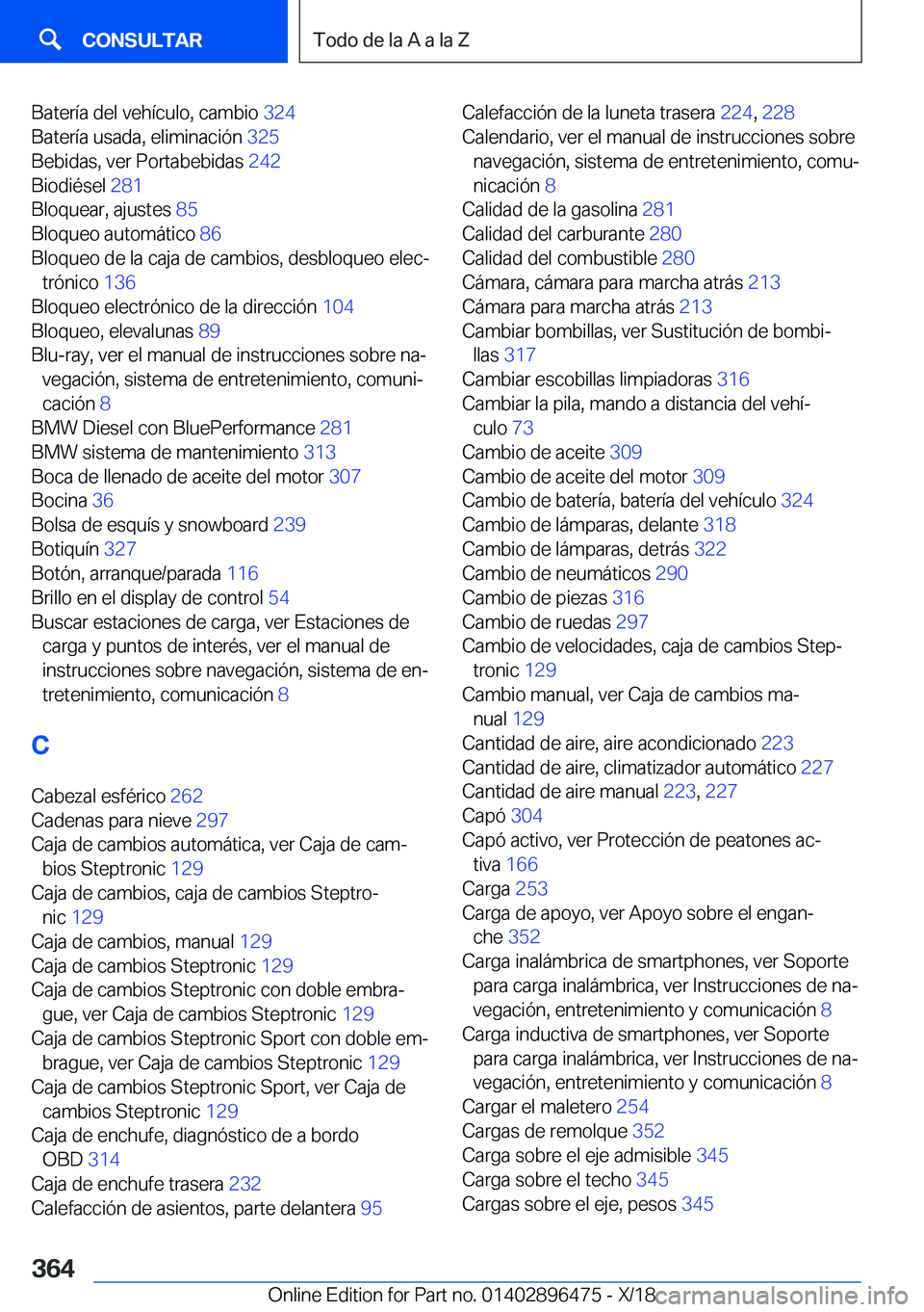 BMW X1 2019  Manuales de Empleo (in Spanish) �B�a�t�e�r�