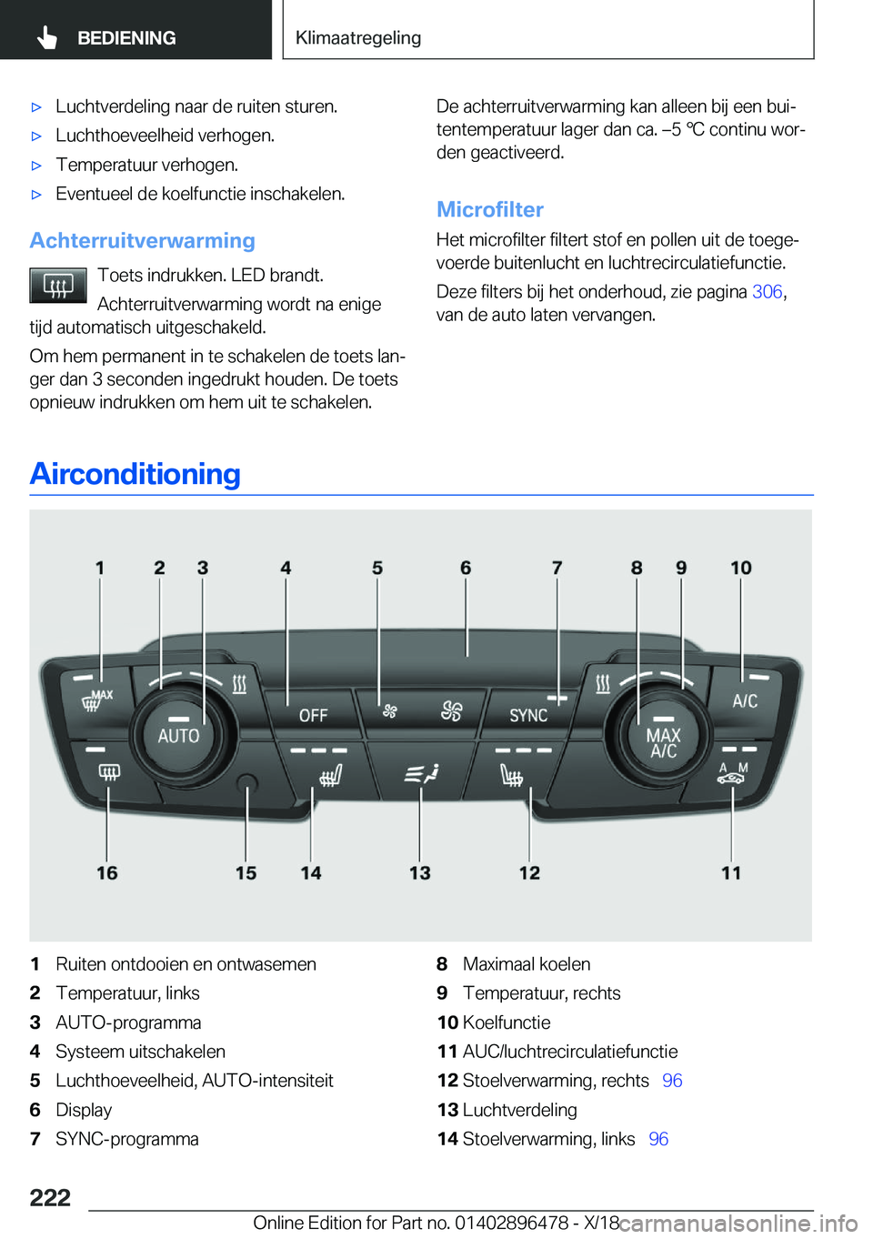 BMW X1 2019  Instructieboekjes (in Dutch) 'x�L�u�c�h�t�v�e�r�d�e�l�i�n�g��n�a�a�r��d�e��r�u�i�t�e�n��s�t�u�r�e�n�.'x�L�u�c�h�t�h�o�e�v�e�e�l�h�e�i�d��v�e�r�h�o�g�e�n�.'x�T�e�m�p�e�r�a�t�u�u�r��v�e�r�h�o�g�e�n�.'x�E�v�e�n