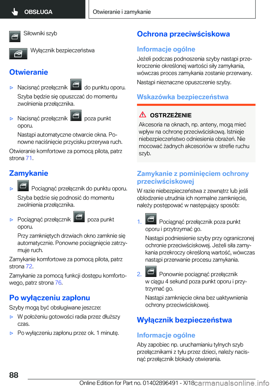 BMW X1 2019  Instrukcja obsługi (in Polish) �S�i�ł�o�w�n�i�k�i��s�z�y�b�W�y�ł�