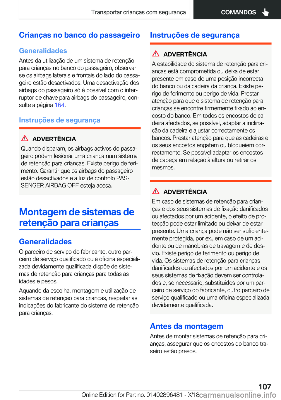 BMW X1 2019  Manual do condutor (in Portuguese) �C�r�i�a�n�
