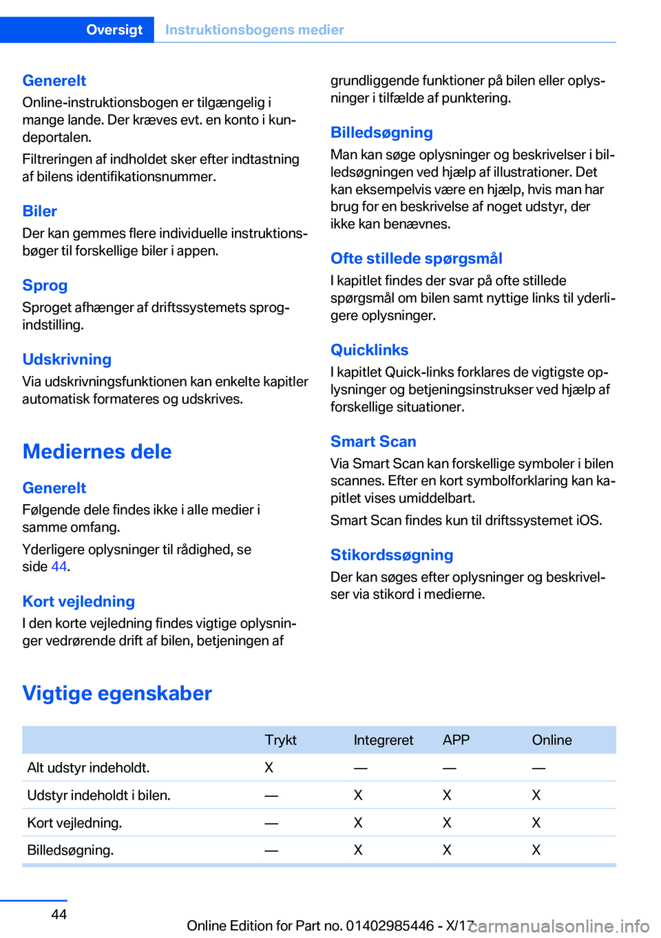 BMW X1 2018  InstruktionsbØger (in Danish) �G�e�n�e�r�e�l�t�O�n�l�i�n�e�-�i�n�s�t�r�u�k�t�i�o�n�s�b�o�g�e�n� �e�r� �t�i�l�g�æ�n�g�e�l�i�g� �i
�m�a�n�g�e� �l�a�n�d�e�.� �D�e�r� �k�r�æ�v�e�s� �e�v�t�.� �e�n� �k�o�n�t�o� �i� �k�u�nj
�d�e�p�o�r