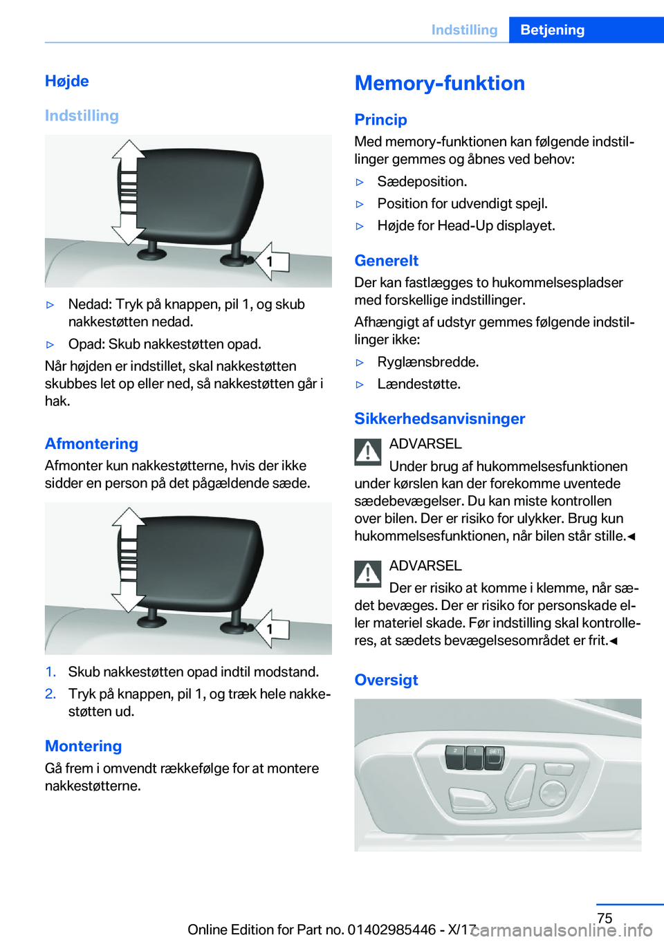 BMW X1 2018  InstruktionsbØger (in Danish) �H�