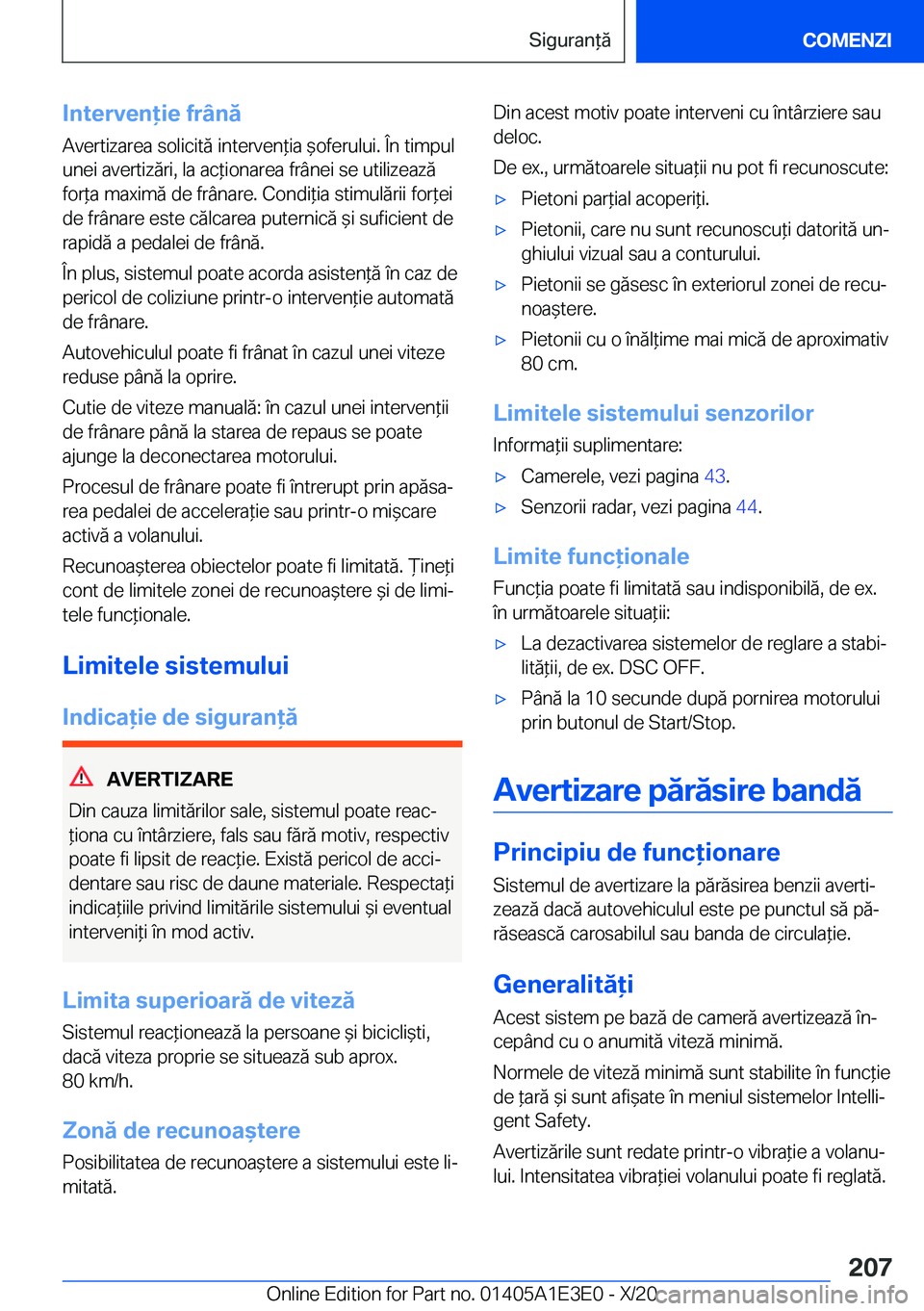 BMW M4 2021  Ghiduri De Utilizare (in Romanian) �I�n�t�e�r�v�e�n�i�e��f�r�