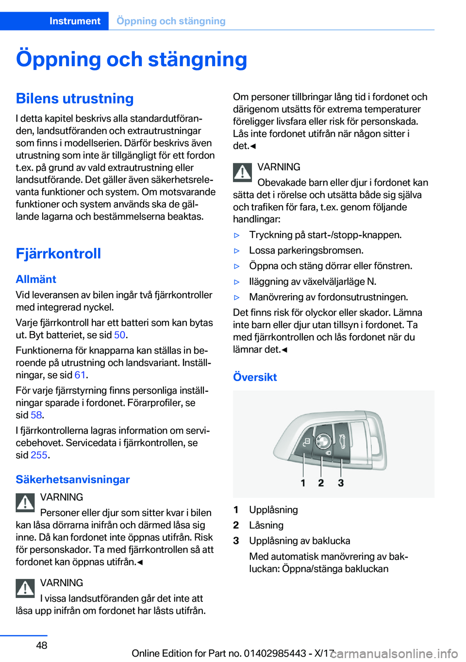 BMW X1 2018  InstruktionsbÖcker (in Swedish) �