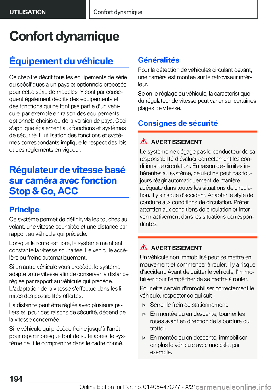 BMW X2 2022  Notices Demploi (in French) �C�o�n�f�o�r�t��d�y�n�a�m�i�q�u�e�