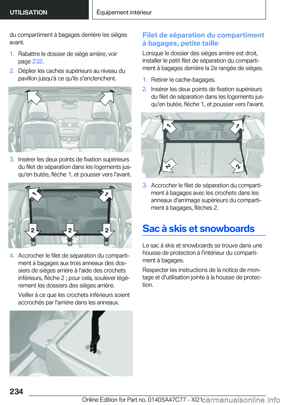 BMW X2 2022  Notices Demploi (in French) �d�u��c�o�m�p�a�r�t�i�m�e�n�t��