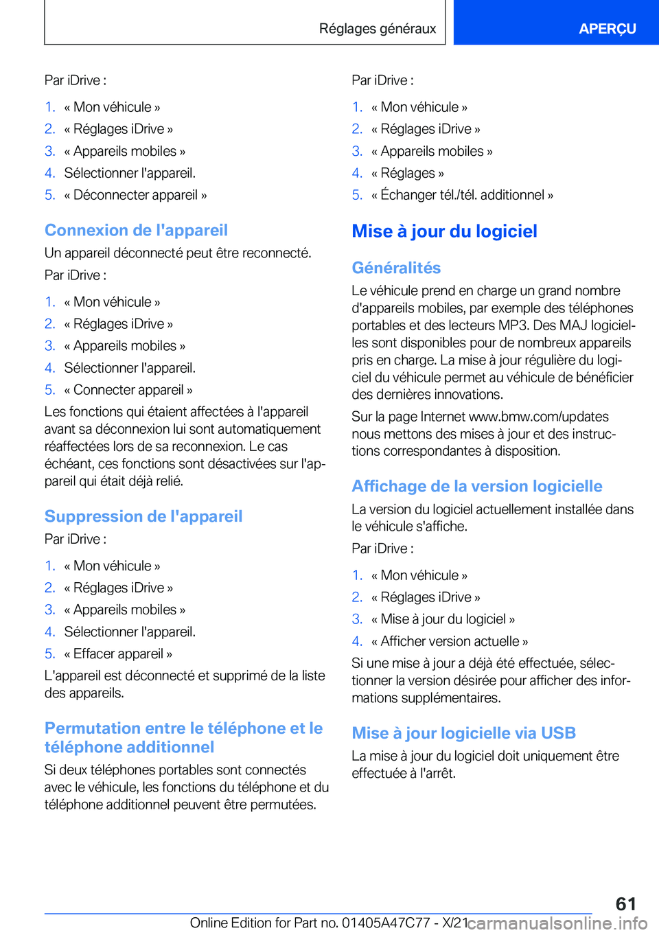 BMW X2 2022  Notices Demploi (in French) �P�a�r��i�D�r�i�v�e��:�1�.�k��M�o�n��v�é�h�i�c�u�l�e��{�2�.�k��R�é�g�l�a�g�e�s��i�D�r�i�v�e��{�3�.�k��A�p�p�a�r�e�i�l�s��m�o�b�i�l�e�s��{�4�.�S�é�l�e�c�t�i�o�n�n�e�r��l�'�a�p�p�a�r�