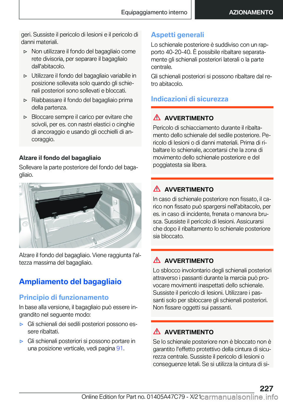 BMW X2 2022  Libretti Di Uso E manutenzione (in Italian) �g�e�r�i�.��S�u�s�s�i�s�t�e��i�l��p�e�r�i�c�o�l�o��d�i��l�e�s�i�o�n�i��e��i�l��p�e�r�i�c�o�l�o��d�i�d�a�n�n�i��m�a�t�e�r�i�a�l�i�.'x�N�o�n��u�t�i�l�i�z�z�a�r�e��i�l��f�o�n�d�o��d�e�l
