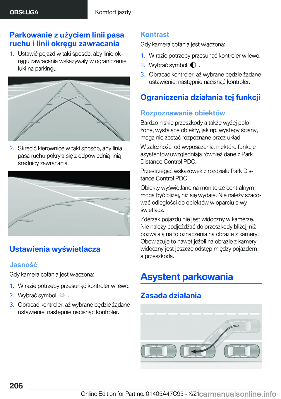 BMW X2 2022  Instrukcja obsługi (in Polish) �P�a�r�k�o�w�a�n�i�e��z��u9�y�c�i�e�m��l�i�n�i�i��p�a�s�a
�r�u�c�h�u��i��l�i�n�i�i��o�k�r�