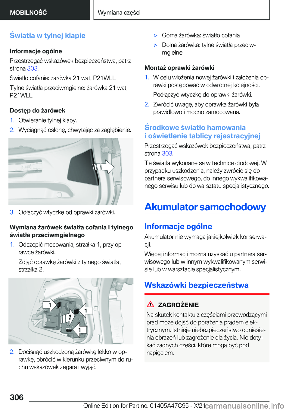 BMW X2 2022  Instrukcja obsługi (in Polish) �w�i�a�t�ł�a��w��t�y�l�n�e�j��k�l�a�p�i�e�I�n�f�o�r�m�a�c�j�e��o�g�