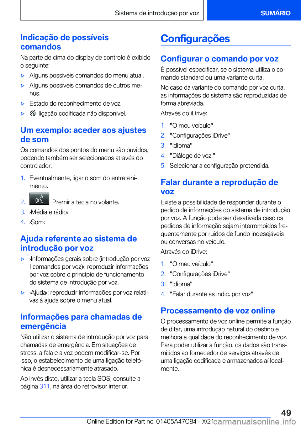 BMW X2 2022  Manual do condutor (in Portuguese) �I�n�d�i�c�a�