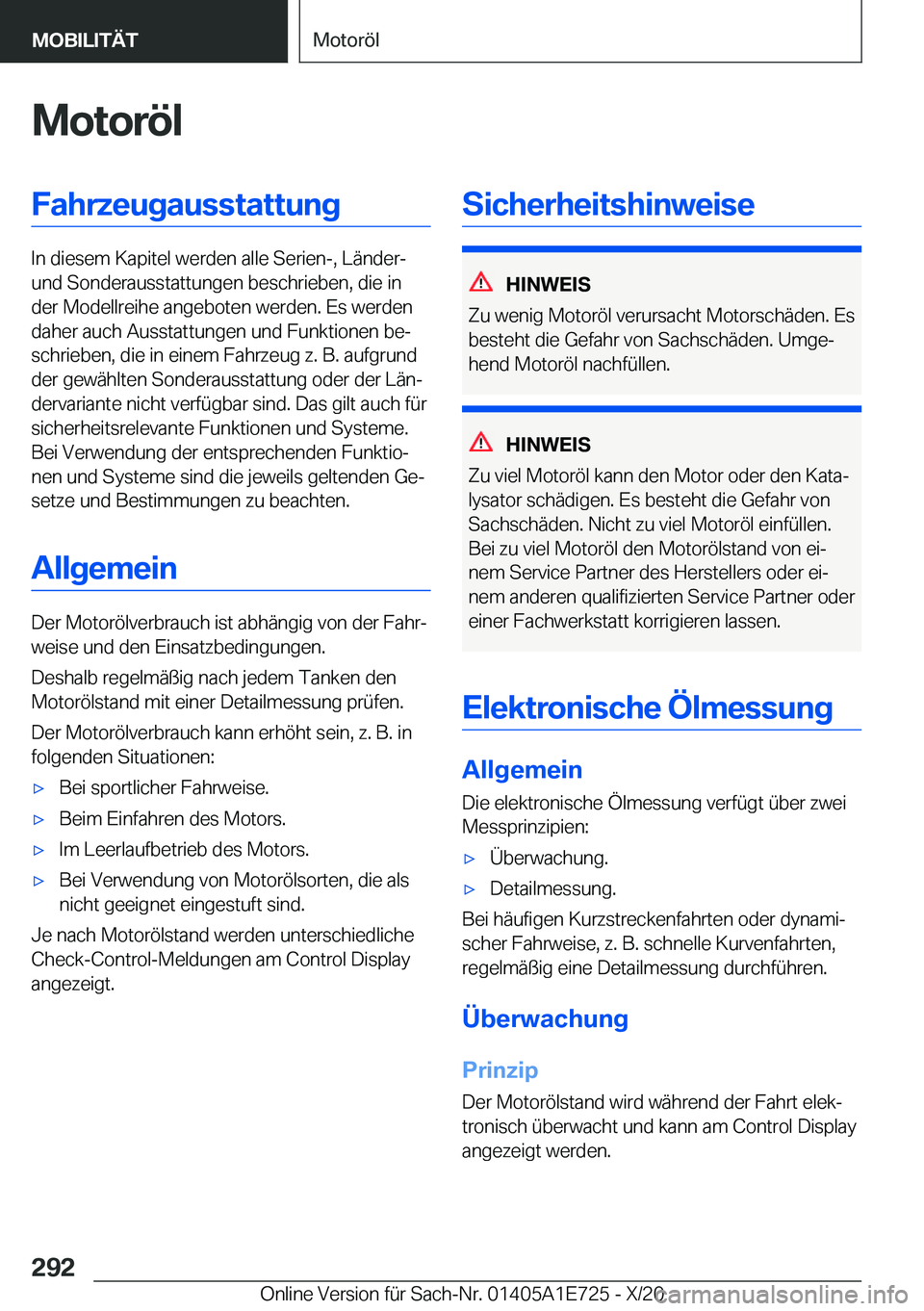 BMW X2 2021  Betriebsanleitungen (in German) �M�o�t�o�r�