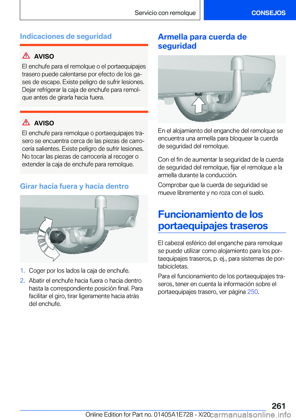 BMW X2 2021  Manuales de Empleo (in Spanish) �I�n�d�i�c�a�c�i�o�n�e�s��d�e��s�e�g�u�r�i�d�a�d
�A�V�I�S�O
�E�l��e�n�c�h�u�f�e��p�a�r�a��e�l��r�e�m�o�l�q�u�e��o��e�l��p�o�r�t�a�e�q�u�i�p�a�j�e�s �t�r�a�s�e�r�o��p�u�e�d�e��c�a�l�e�n�t�a�
