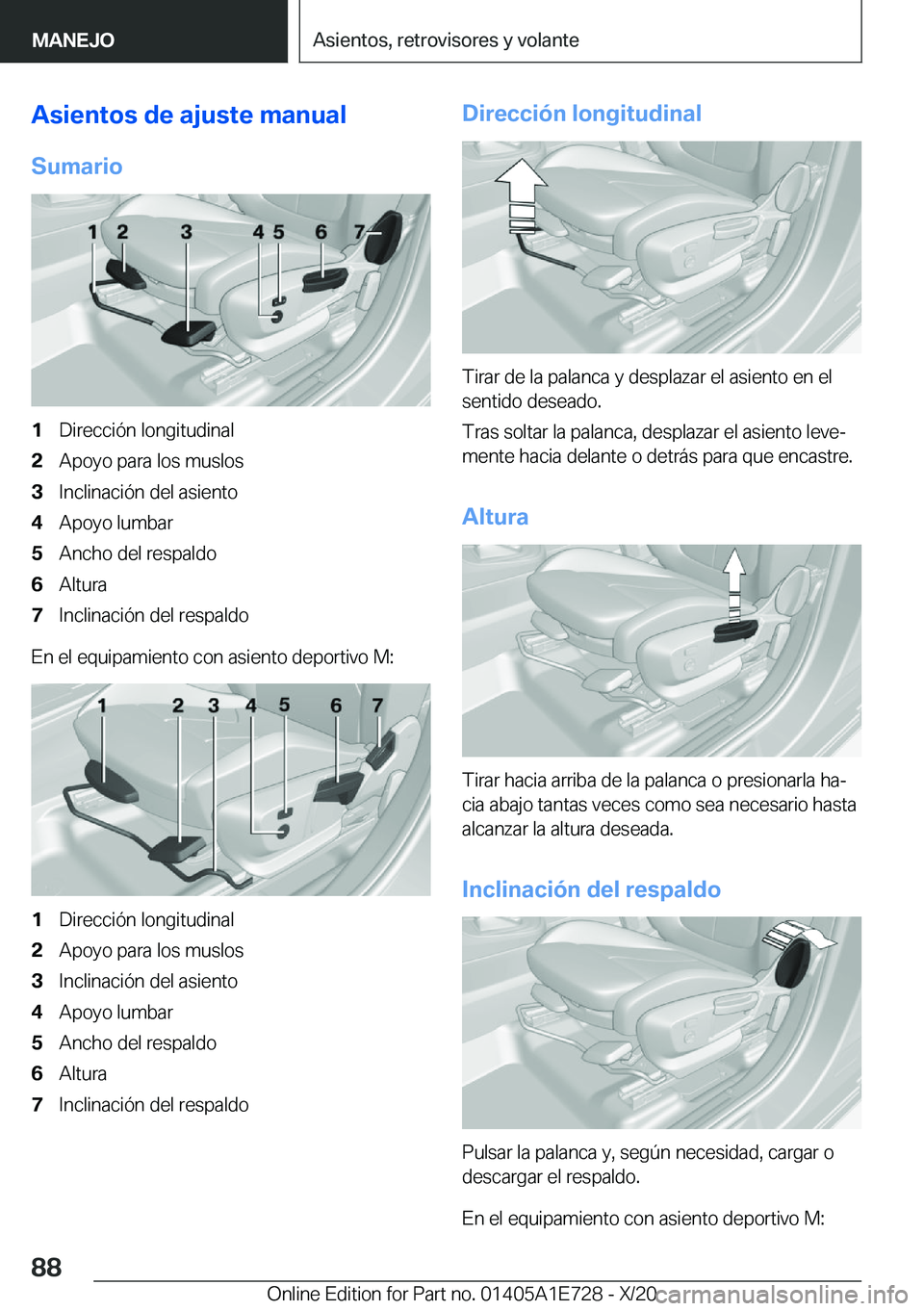 BMW X2 2021  Manuales de Empleo (in Spanish) �A�s�i�e�n�t�o�s��d�e��a�j�u�s�t�e��m�a�n�u�a�l
�S�u�m�a�r�i�o�1�D�i�r�e�c�c�i�