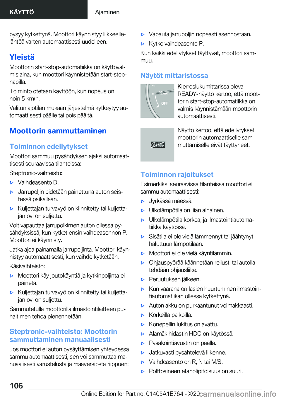 BMW X2 2021  Omistajan Käsikirja (in Finnish) �p�y�s�y�y��k�y�t�k�e�t�t�y�n�
