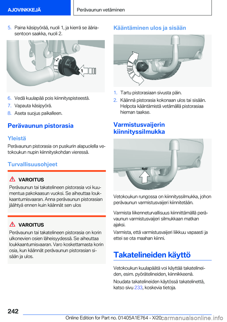 BMW X2 2021  Omistajan Käsikirja (in Finnish) �5�.�P�a�i�n�a��k�