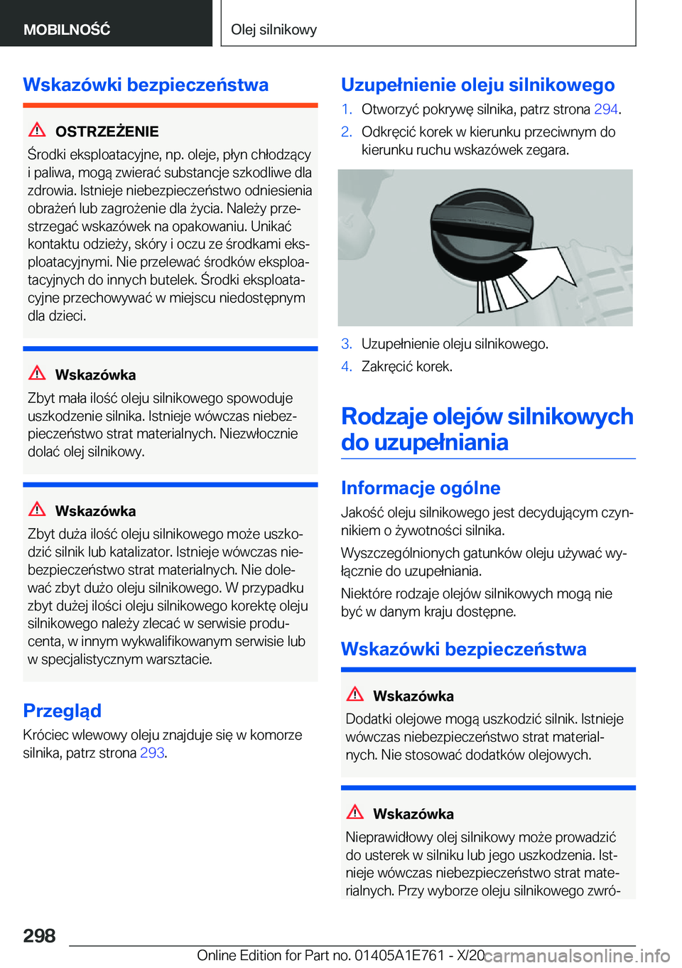 BMW X2 2021  Instrukcja obsługi (in Polish) �W�s�k�a�z�