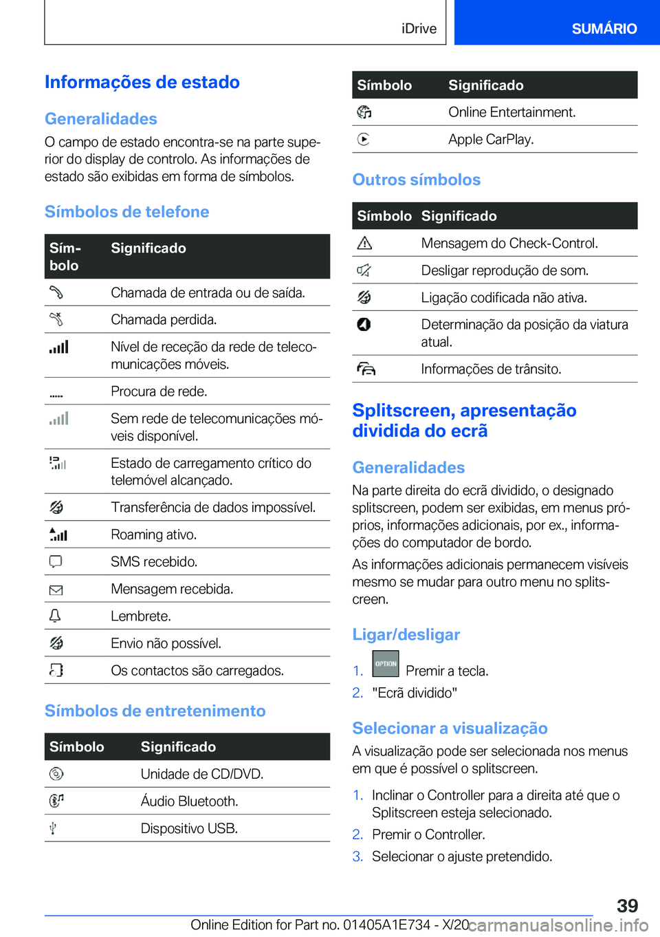 BMW X2 2021  Manual do condutor (in Portuguese)  I n f o r m a 