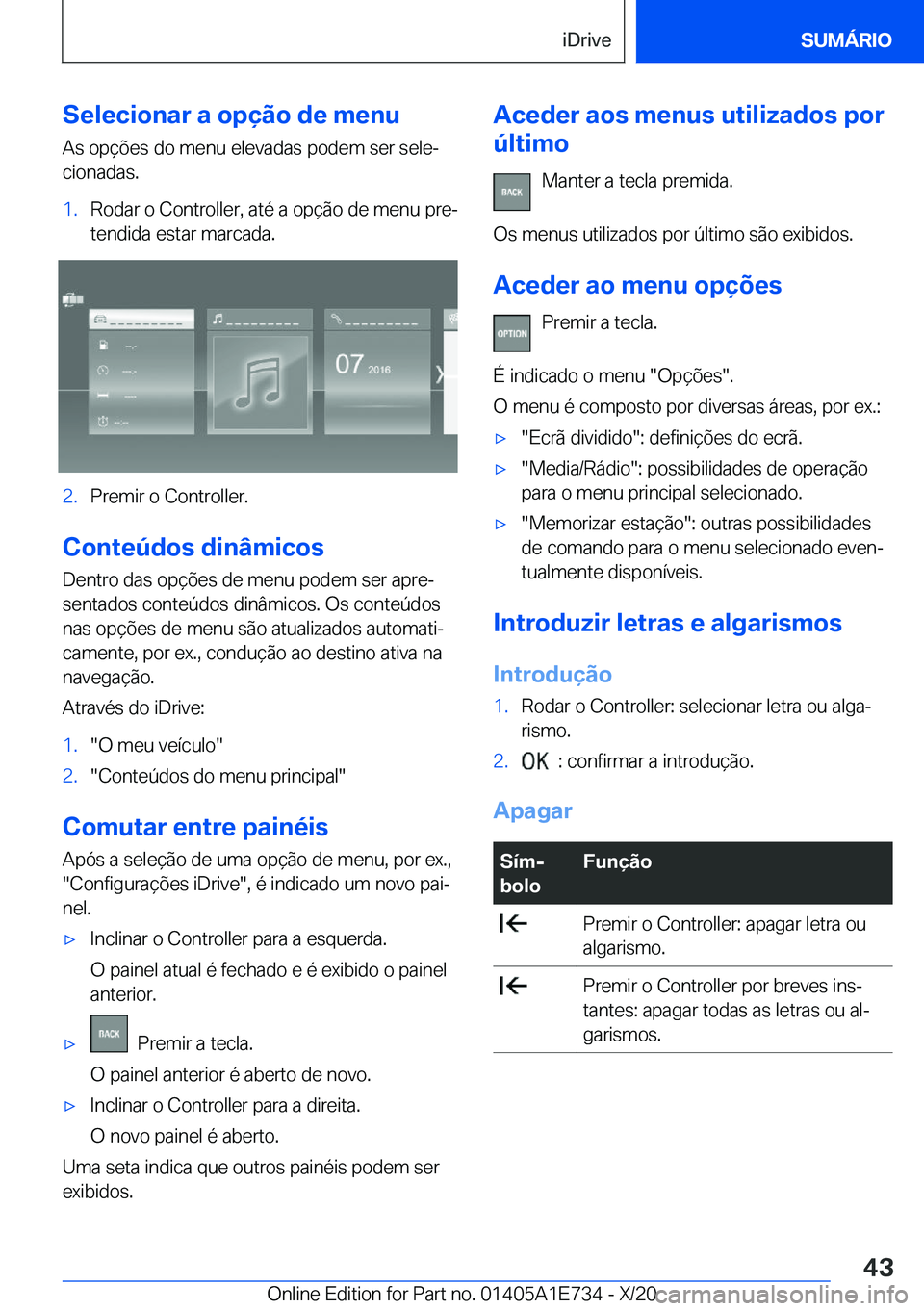 BMW X2 2021  Manual do condutor (in Portuguese)  S e l e c i o n a r  a  o p 