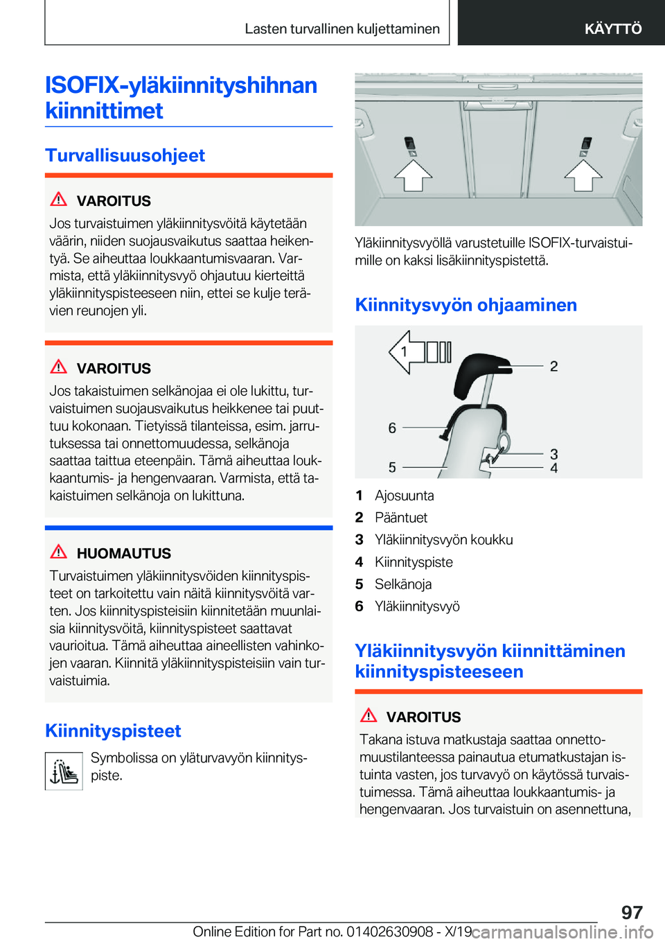 BMW X2 2020  Omistajan Käsikirja (in Finnish) �I�S�O�F�I�X�-�y�l�