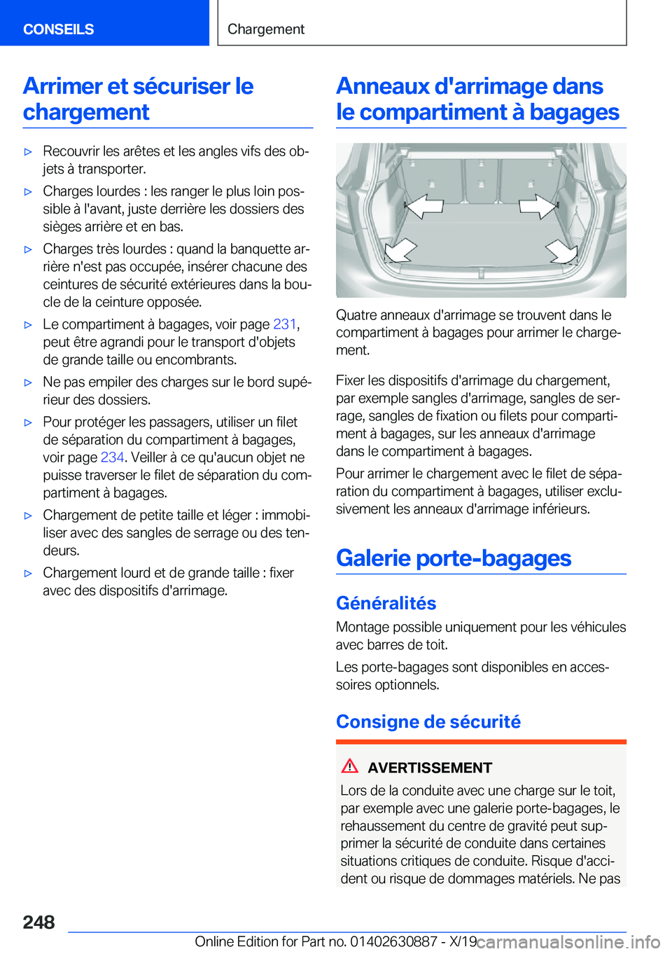 BMW X2 2020  Notices Demploi (in French) �A�r�r�i�m�e�r��e�t��s�é�c�u�r�i�s�e�r��l�e�c�h�a�r�g�e�m�e�n�t'x�R�e�c�o�u�v�r�i�r��l�e�s��a�r�ê�t�e�s��e�t��l�e�s��a�n�g�l�e�s��v�i�f�s��d�e�s��o�bj
�j�e�t�s��