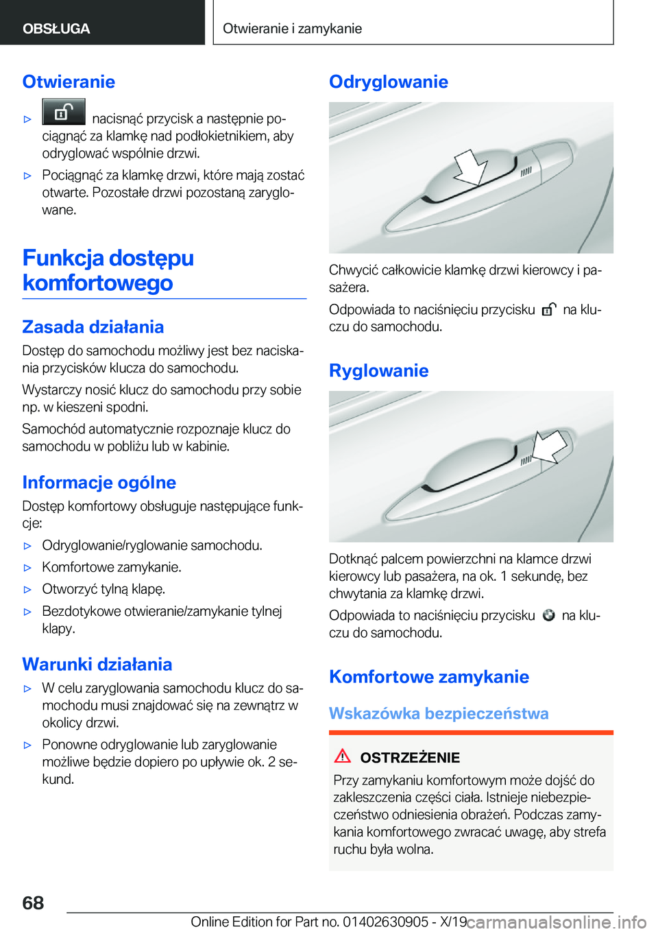 BMW X2 2020  Instrukcja obsługi (in Polish) �O�t�w�i�e�r�a�n�i�e'x���n�a�c�i�s�n�