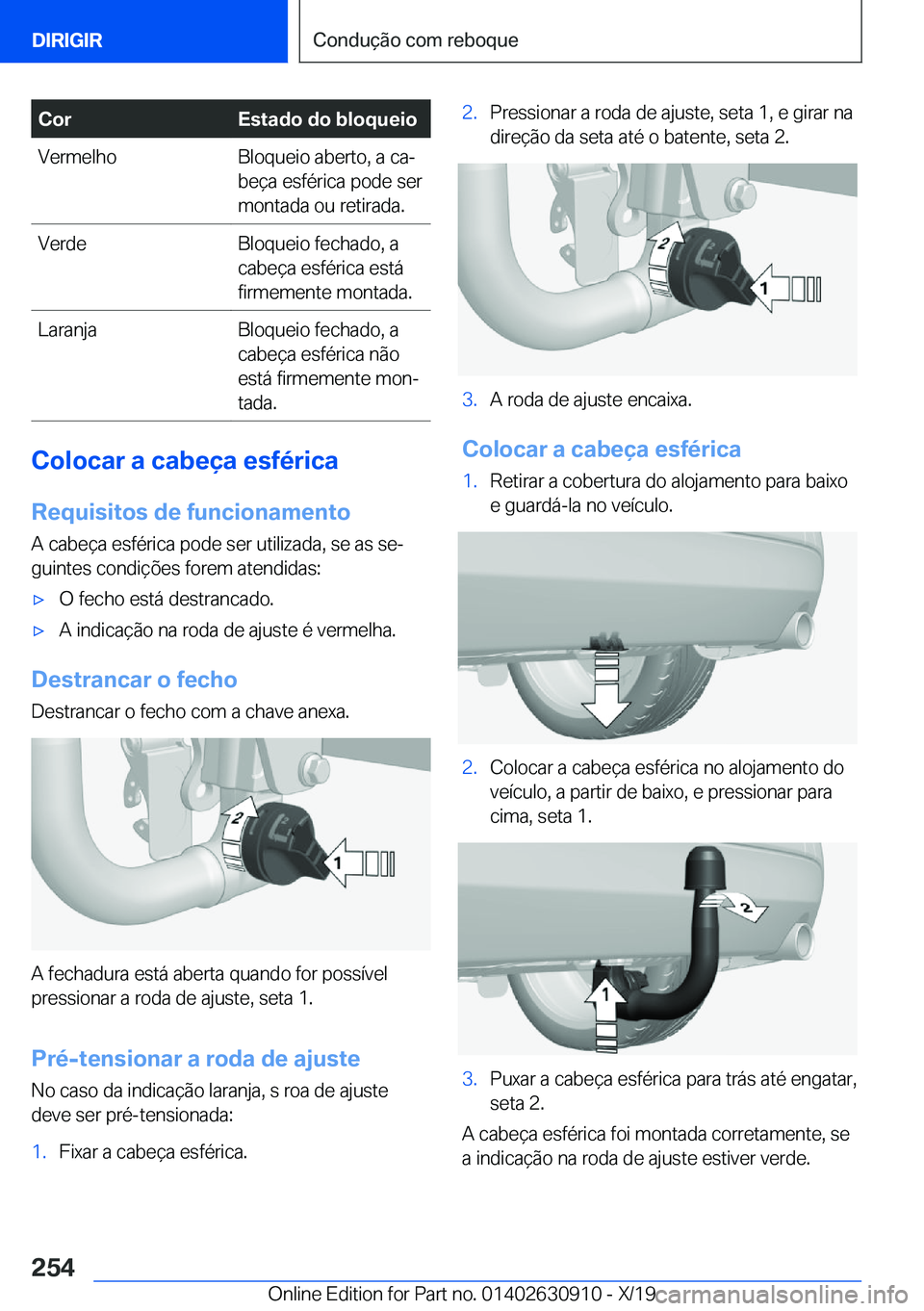 BMW X2 2020  Manual do condutor (in Portuguese) �C�o�r�E�s�t�a�d�o��d�o��b�l�o�q�u�e�i�o�V�e�r�m�e�l�h�o�B�l�o�q�u�e�i�o��a�b�e�r�t�o�,��a��c�aª
�b�e�