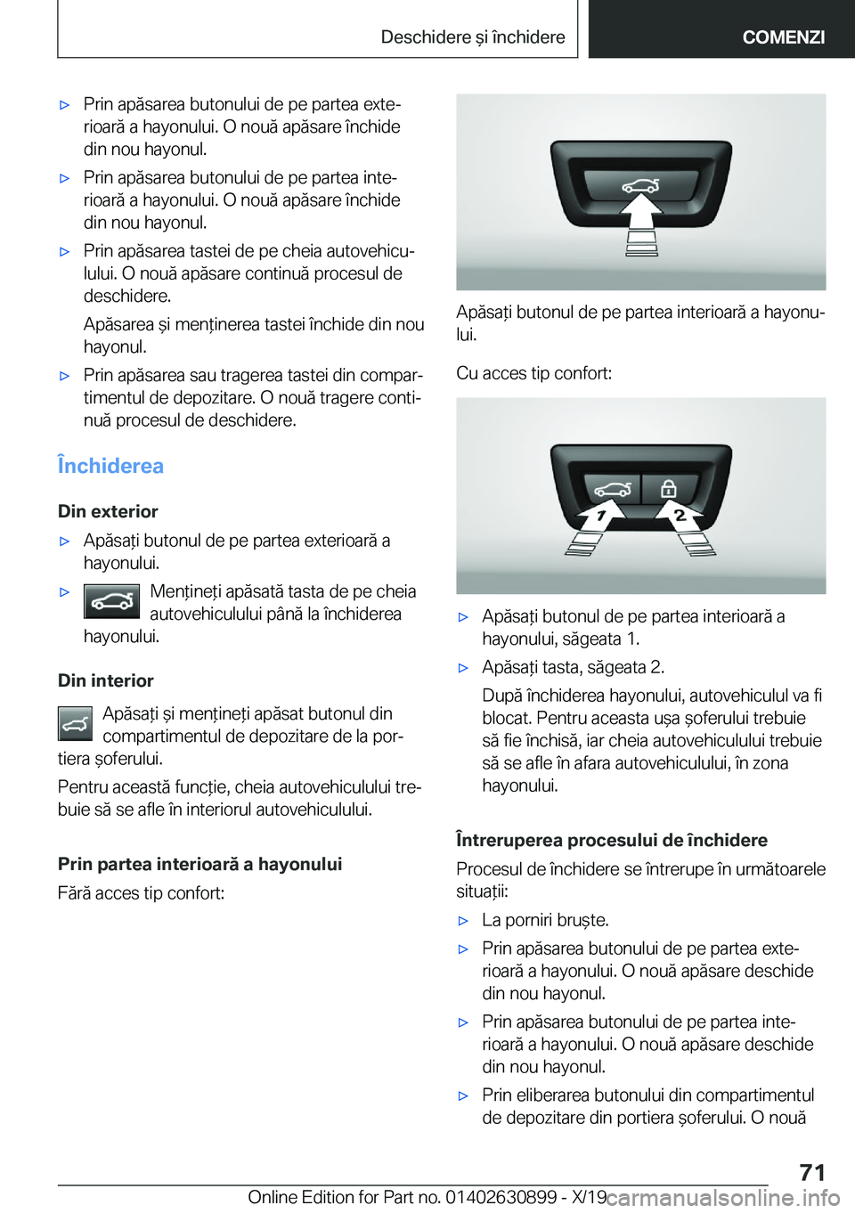 BMW X2 2020  Ghiduri De Utilizare (in Romanian) 'x�P�r�i�n��a�p�