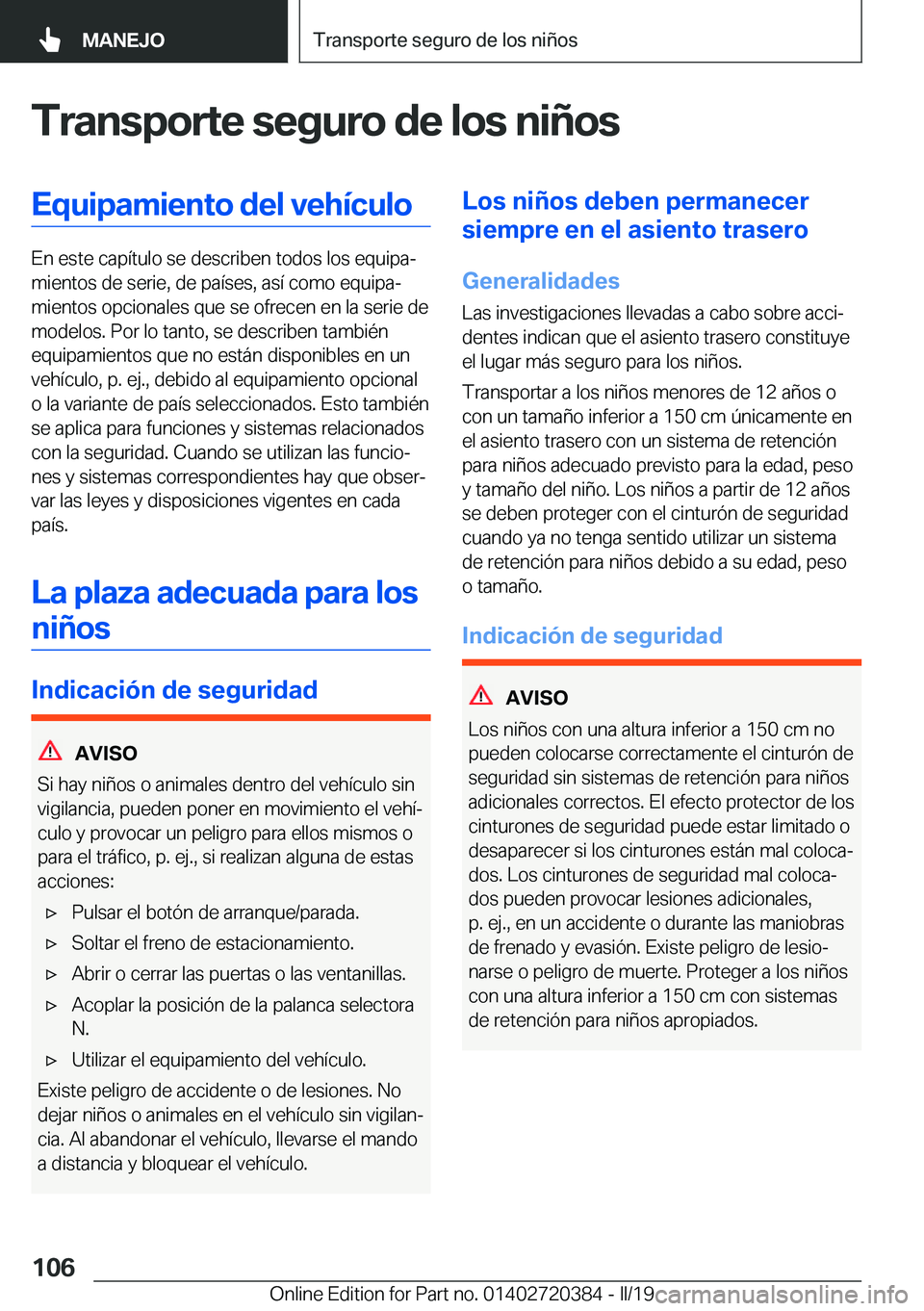 BMW X2 2019  Manuales de Empleo (in Spanish) �T�r�a�n�s�p�o�r�t�e��s�e�g�u�r�o��d�e��l�o�s��n�i�