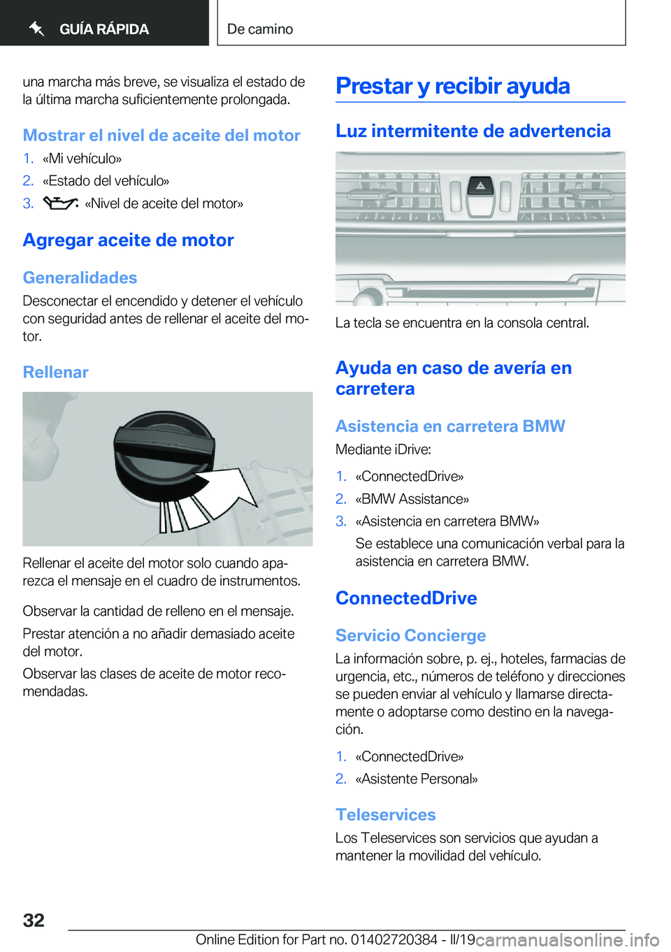 BMW X2 2019  Manuales de Empleo (in Spanish) �u�n�a��m�a�r�c�h�a��m�