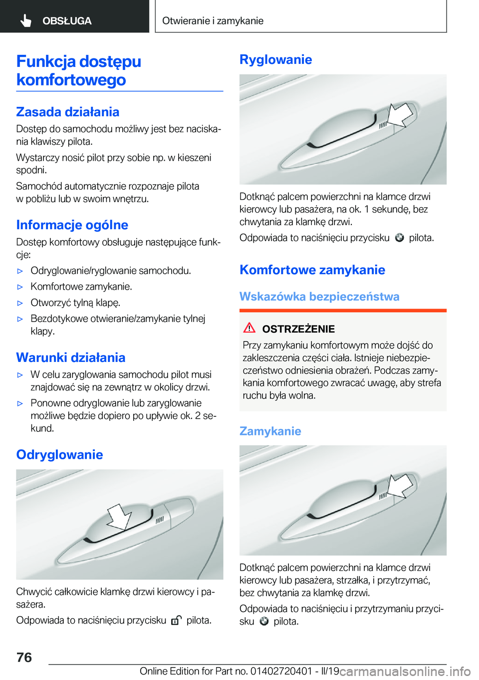 BMW X2 2019  Instrukcja obsługi (in Polish) �F�u�n�k�c�j�a��d�o�s�t�