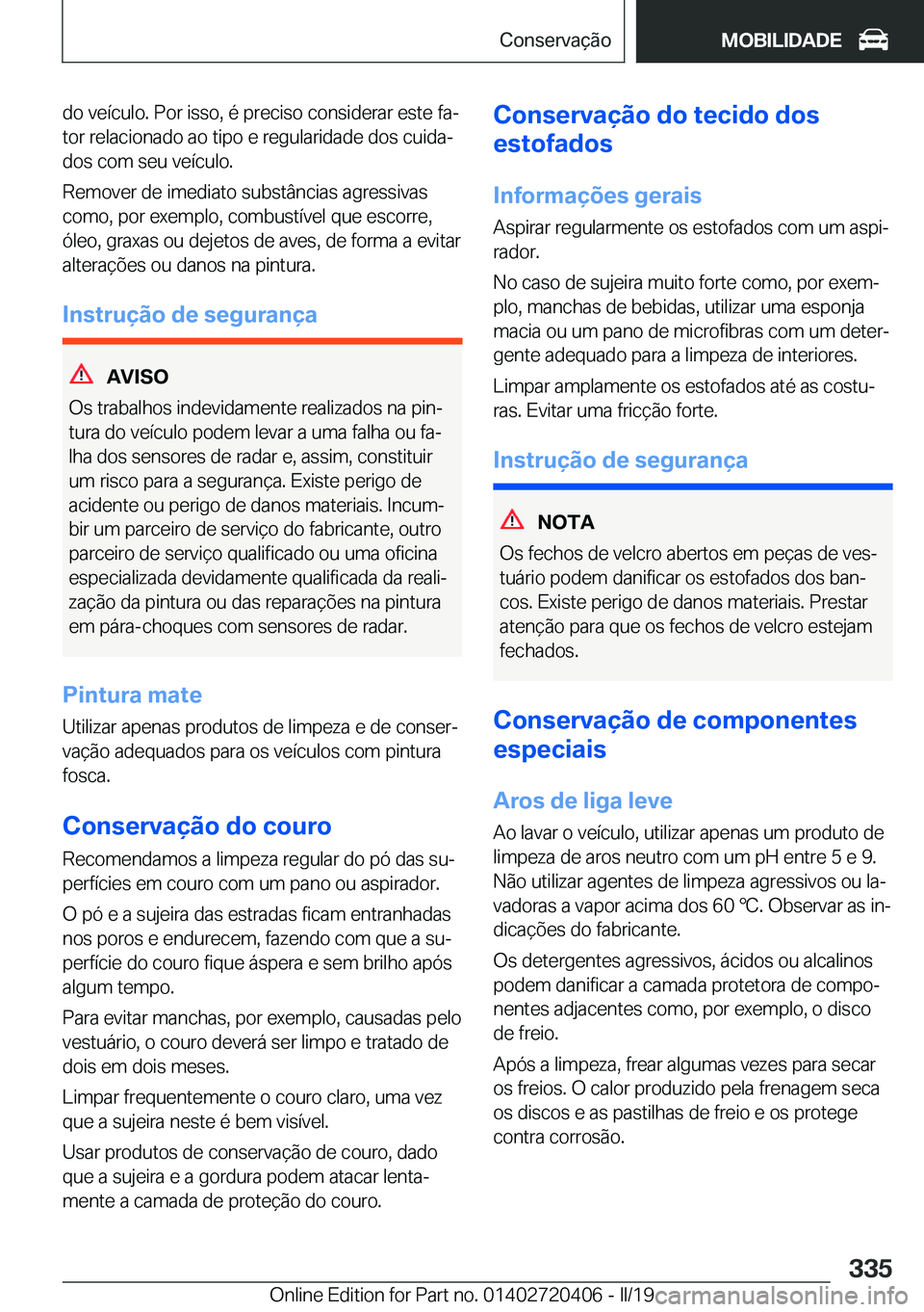 BMW X2 2019  Manual do condutor (in Portuguese) �d�o��v�e�