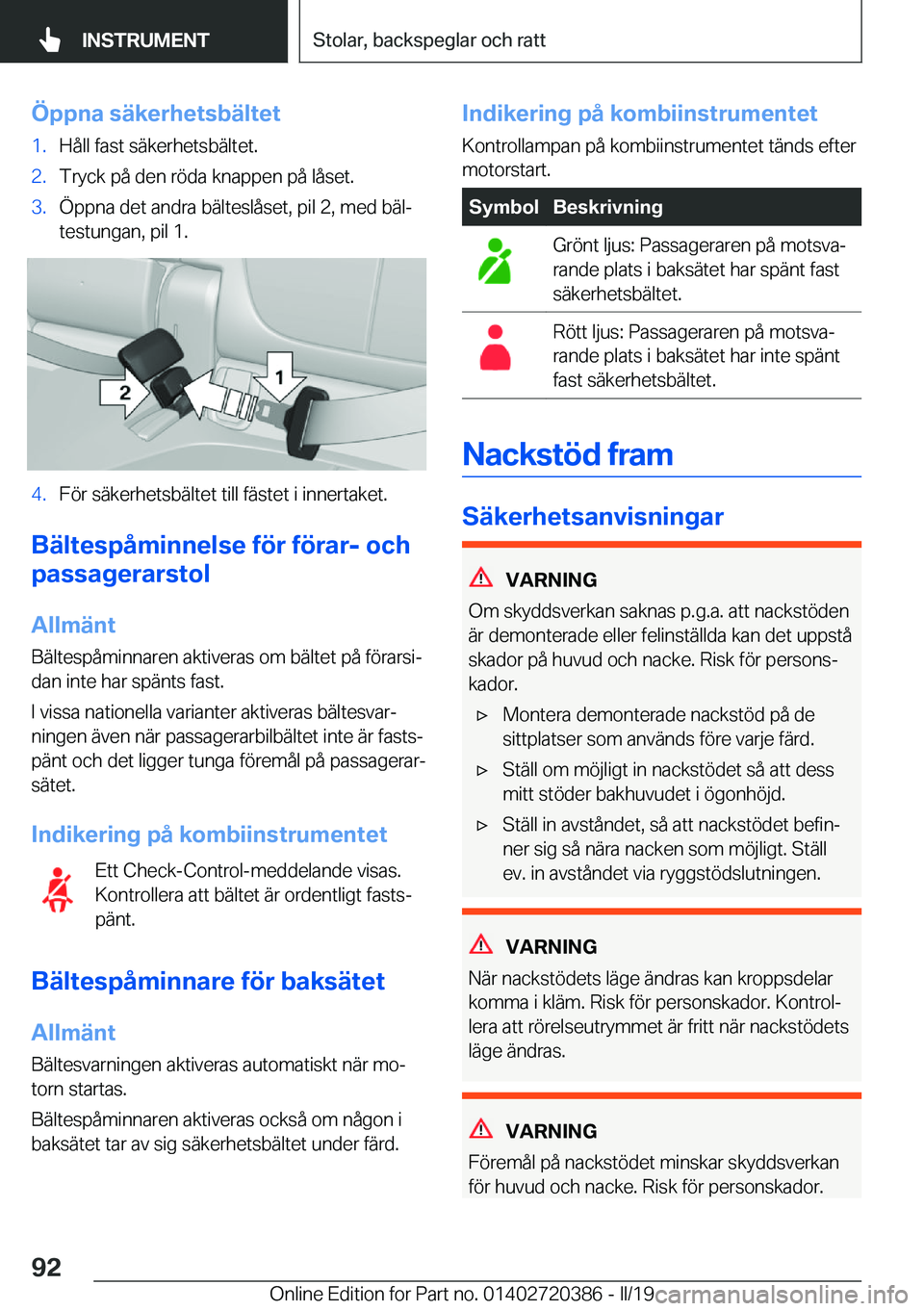 BMW X2 2019  InstruktionsbÖcker (in Swedish) �