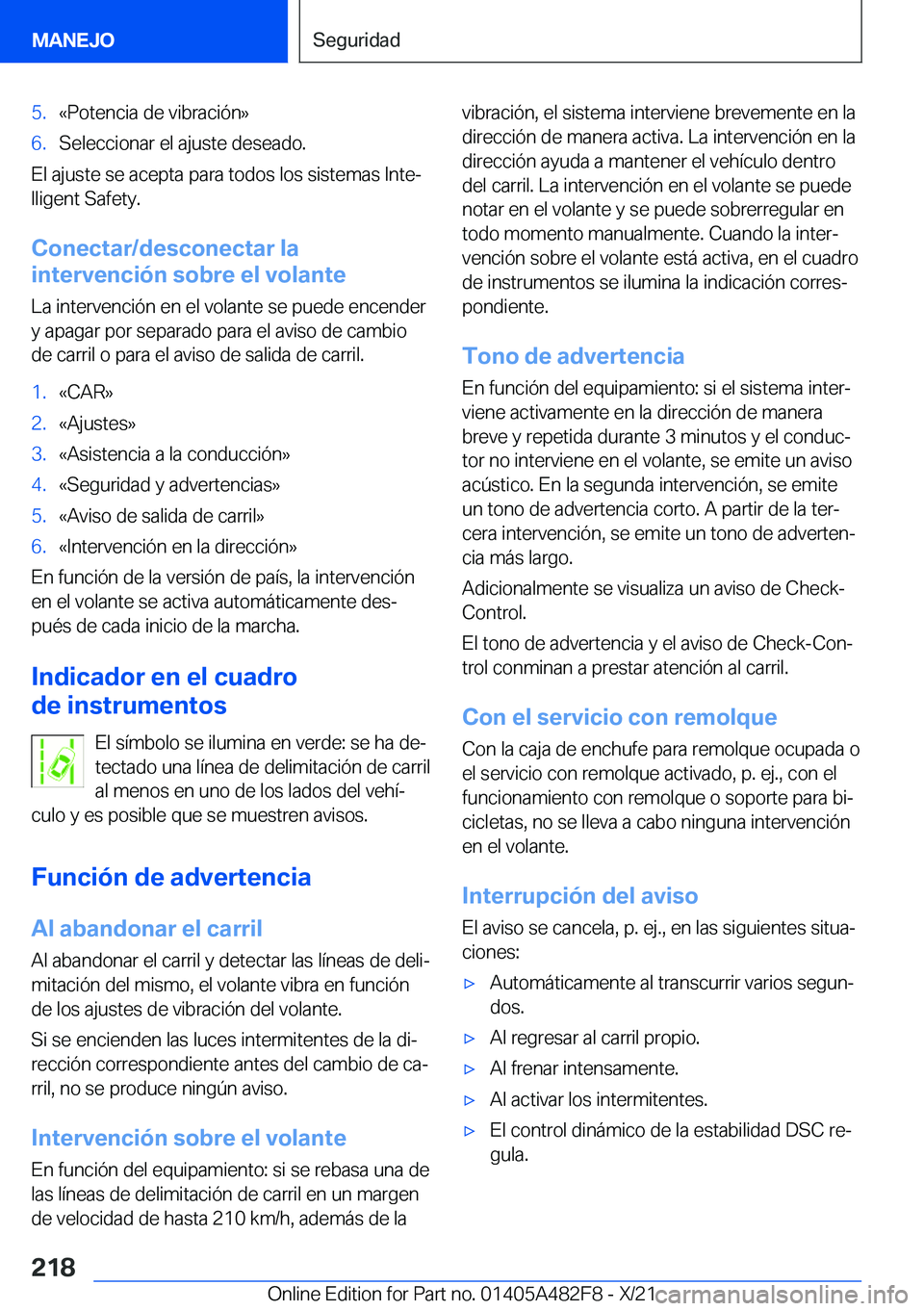 BMW X3 2022  Manuales de Empleo (in Spanish) �5�.�«�P�o�t�e�n�c�i�a��d�e��v�i�b�r�a�c�i�