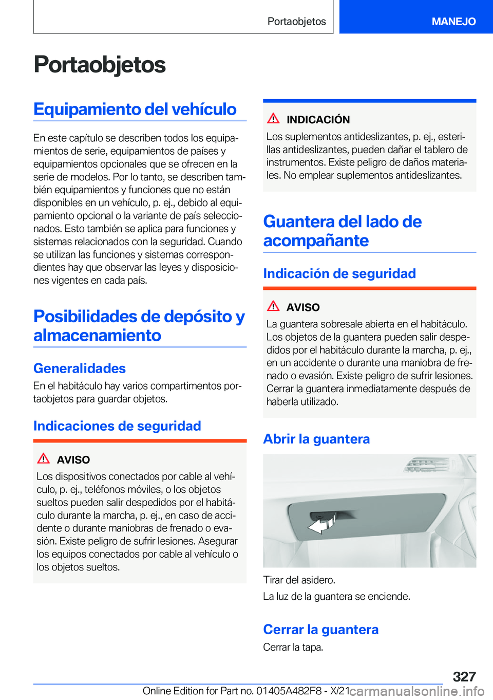 BMW X3 2022  Manuales de Empleo (in Spanish) �P�o�r�t�a�o�b�j�e�t�o�s�E�q�u�i�p�a�m�i�e�n�t�o��d�e�l��v�e�h�