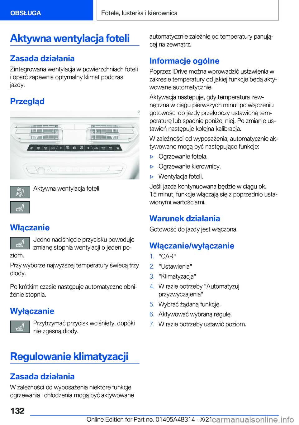 BMW X3 2022  Instrukcja obsługi (in Polish) �A�k�t�y�w�n�a��w�e�n�t�y�l�a�c�j�a��f�o�t�e�l�i
�Z�a�s�a�d�a��d�z�i�a�ł�a�n�i�a
�Z�i�n�t�e�g�r�o�w�a�n�a��w�e�n�t�y�l�a�c�j�a��w��p�o�w�i�e�r�z�c�h�n�i�a�c�h��f�o�t�e�l�i �i��o�p�a�r�