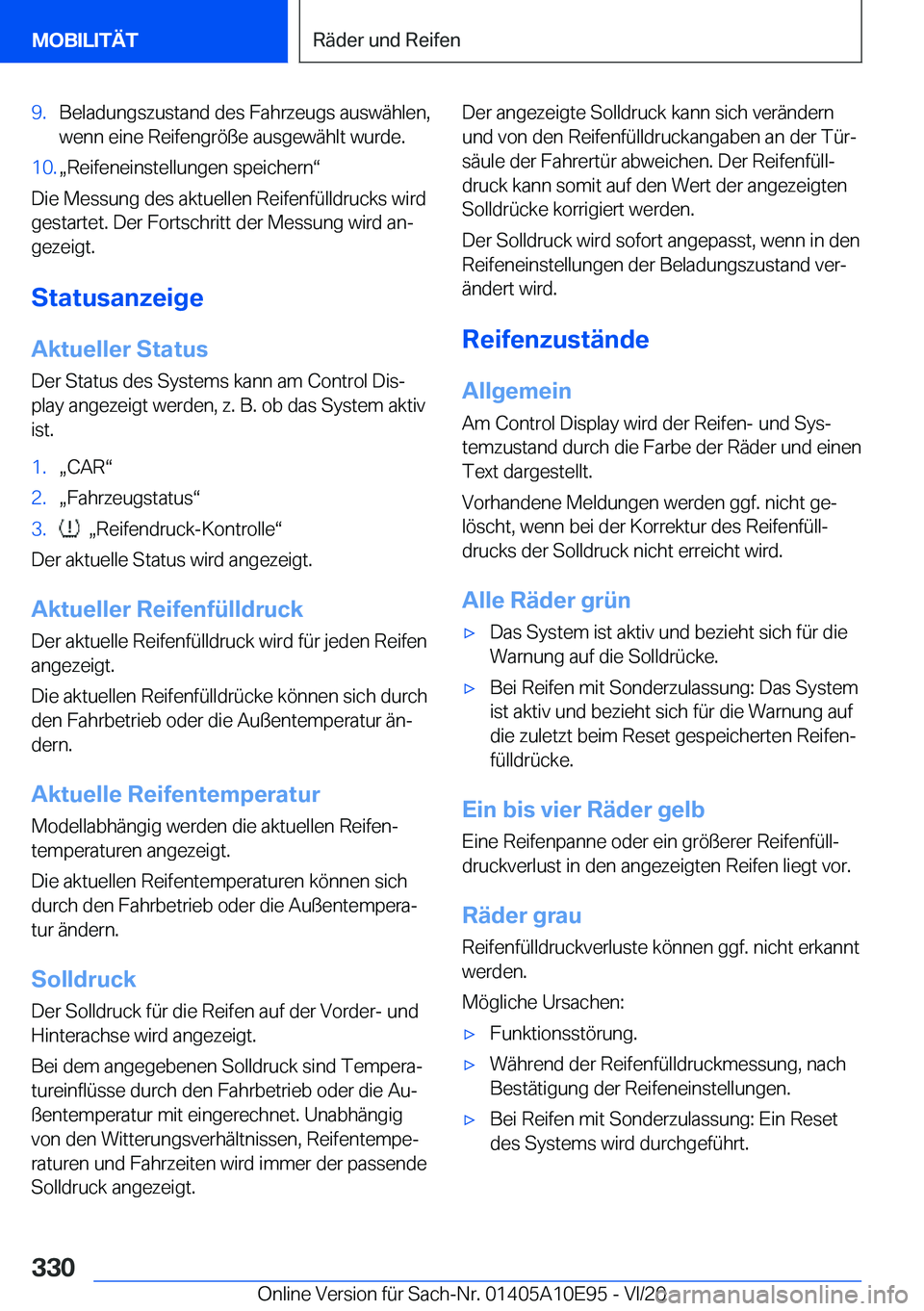 BMW X3 2021  Betriebsanleitungen (in German) �9�.�B�e�l�a�d�u�n�g�s�z�u�s�t�a�n�d��d�e�s��F�a�h�r�z�e�u�g�s��a�u�s�w�